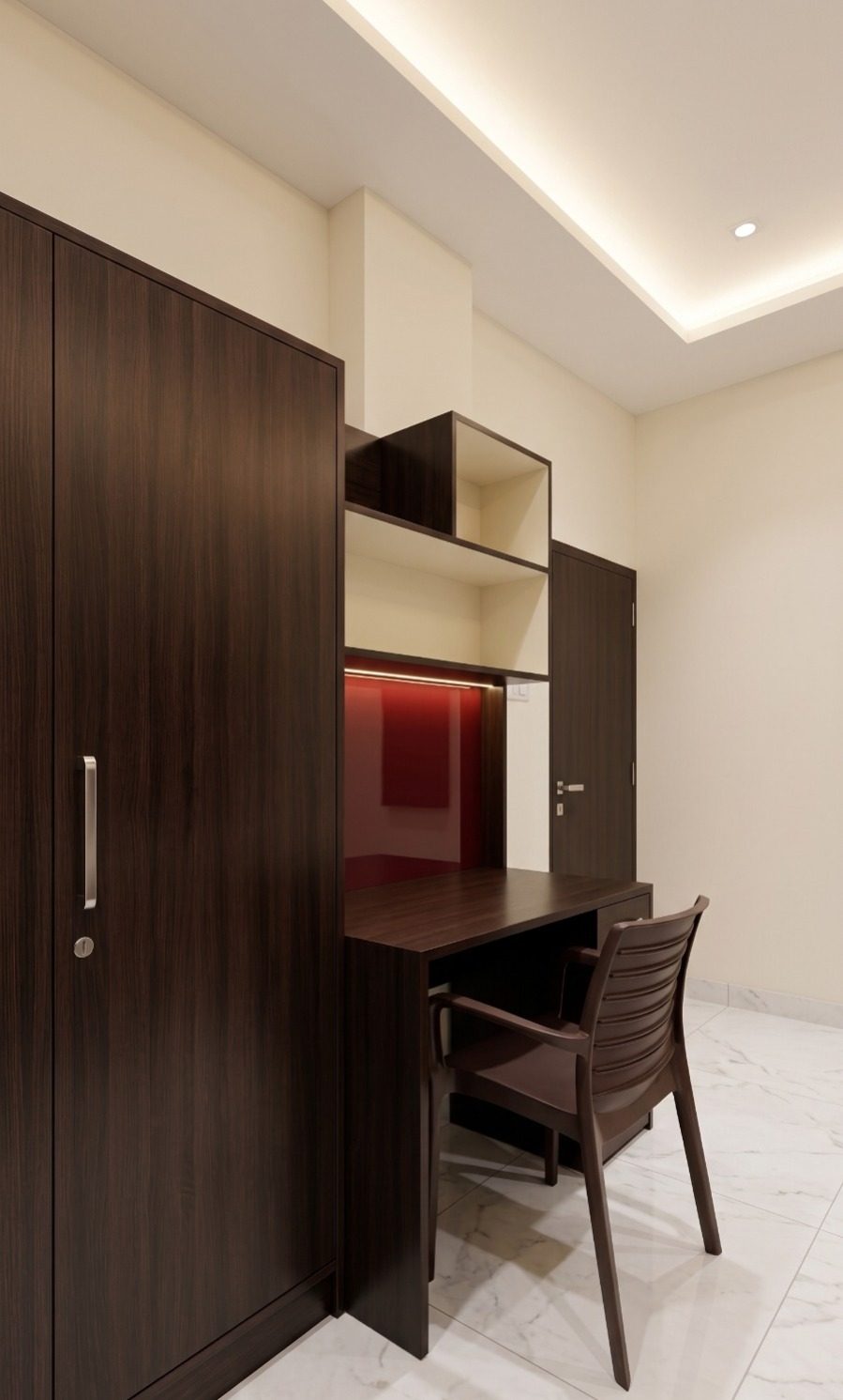 Dedicated study desk and wardrobe
